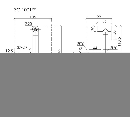 Гигиенический душ со смесителем Sancos Start SC1001CH хром